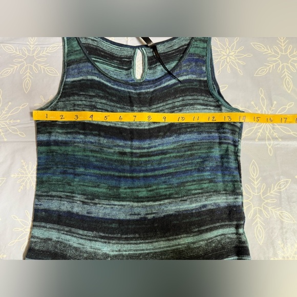 MARC NEW YORK Blue and Green Striped tank knit pleated midi dress size S - Picture 8 of 14